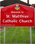 St Matthias Church Sign on Existing Posts